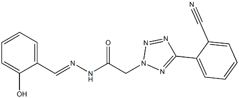 2-[5-(2-cyanophenyl)-2H-tetraazol-2-yl]-N'-(2-hydroxybenzylidene)acetohydrazide Struktur