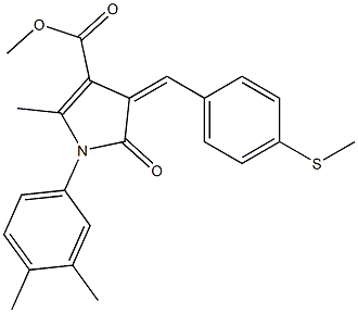 methyl 1-(3,4-dimethylphenyl)-2-methyl-4-[4-(methylsulfanyl)benzylidene]-5-oxo-4,5-dihydro-1H-pyrrole-3-carboxylate Struktur