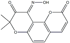 8,8-dimethyl-2H,8H-pyrano[2,3-f]chromene-2,9,10-trione 10-oxime Struktur