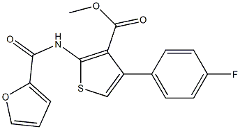 methyl 4-(4-fluorophenyl)-2-(2-furoylamino)-3-thiophenecarboxylate Struktur