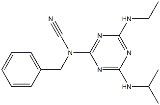 benzyl[4-(ethylamino)-6-(isopropylamino)-1,3,5-triazin-2-yl]cyanamide Struktur