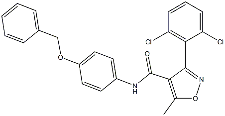 N-[4-(benzyloxy)phenyl]-3-(2,6-dichlorophenyl)-5-methyl-4-isoxazolecarboxamide Struktur