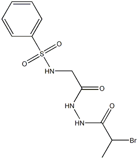 N-{2-[2-(2-bromopropanoyl)hydrazino]-2-oxoethyl}benzenesulfonamide Struktur