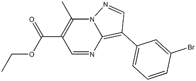 ethyl 3-(3-bromophenyl)-7-methylpyrazolo[1,5-a]pyrimidine-6-carboxylate Struktur