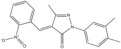 2-(3,4-dimethylphenyl)-4-{2-nitrobenzylidene}-5-methyl-2,4-dihydro-3H-pyrazol-3-one Struktur