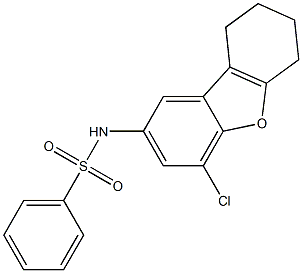 N-(4-chloro-6,7,8,9-tetrahydrodibenzo[b,d]furan-2-yl)benzenesulfonamide Struktur