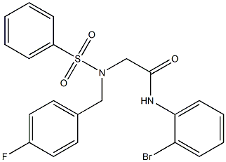 N-(2-bromophenyl)-2-[(4-fluorobenzyl)(phenylsulfonyl)amino]acetamide Struktur