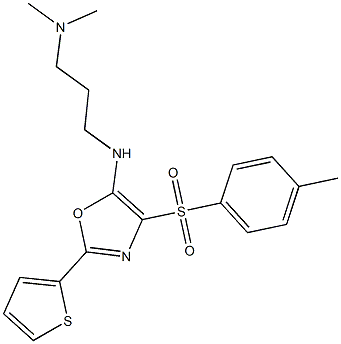 N-[3-(dimethylamino)propyl]-N-[4-[(4-methylphenyl)sulfonyl]-2-(2-thienyl)-1,3-oxazol-5-yl]amine Struktur