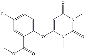 methyl 5-chloro-2-[(1,3-dimethyl-2,6-dioxo-1,2,3,6-tetrahydro-4-pyrimidinyl)oxy]benzoate Struktur