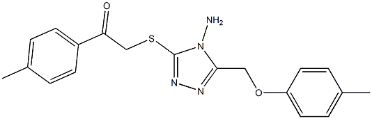 2-({4-amino-5-[(4-methylphenoxy)methyl]-4H-1,2,4-triazol-3-yl}sulfanyl)-1-(4-methylphenyl)ethanone Struktur