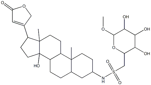 N-[14-hydroxy-10,13-dimethyl-17-(5-oxo-2,5-dihydrofuran-3-yl)hexadecahydro-1H-cyclopenta[a]phenanthren-3-yl](3,4,5-trihydroxy-6-methoxytetrahydro-2H-pyran-2-yl)methanesulfonamide Struktur