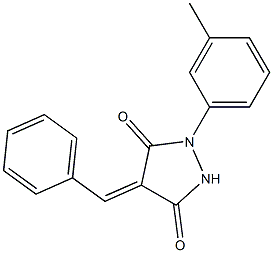 4-benzylidene-1-(3-methylphenyl)-3,5-pyrazolidinedione Struktur