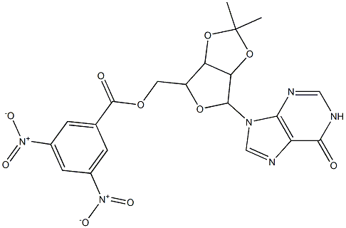 [2,2-dimethyl-6-(6-oxo-1,6-dihydro-9H-purin-9-yl)tetrahydrofuro[3,4-d][1,3]dioxol-4-yl]methyl 3,5-bisnitrobenzoate Struktur