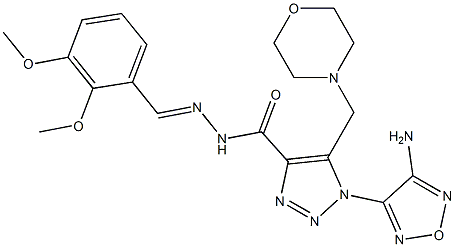 1-(4-amino-1,2,5-oxadiazol-3-yl)-N'-(2,3-dimethoxybenzylidene)-5-(4-morpholinylmethyl)-1H-1,2,3-triazole-4-carbohydrazide Struktur