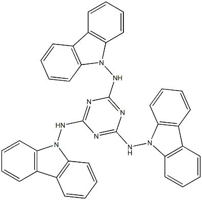 N-[4,6-bis(9H-carbazol-9-ylamino)-1,3,5-triazin-2-yl]-N-(9H-carbazol-9-yl)amine Struktur