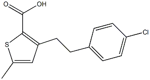 3-[2-(4-chlorophenyl)ethyl]-5-methyl-2-thiophenecarboxylic acid Struktur