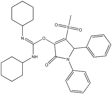 4-(methylsulfonyl)-2-oxo-1,5-diphenyl-2,5-dihydro-1H-pyrrol-3-yl N,N'-dicyclohexylimidocarbamate Struktur