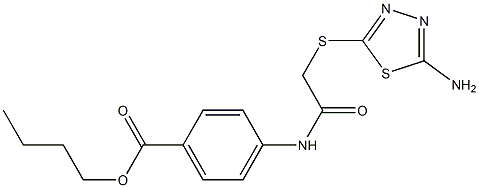 butyl 4-({[(5-amino-1,3,4-thiadiazol-2-yl)sulfanyl]acetyl}amino)benzoate Struktur