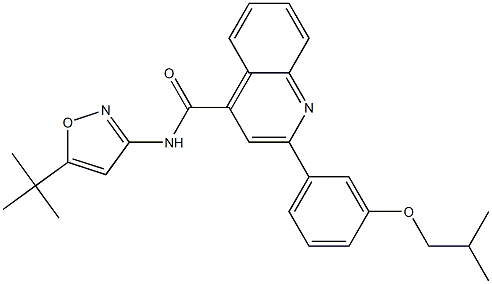 N-(5-tert-butyl-3-isoxazolyl)-2-(3-isobutoxyphenyl)-4-quinolinecarboxamide Struktur