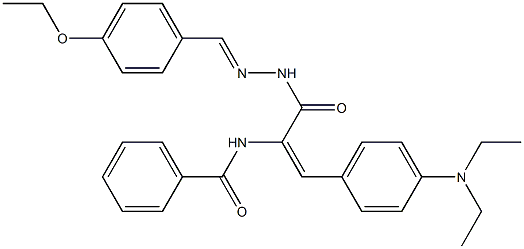 N-(2-[4-(diethylamino)phenyl]-1-{[2-(4-ethoxybenzylidene)hydrazino]carbonyl}vinyl)benzamide Struktur