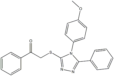 2-{[4-(4-methoxyphenyl)-5-phenyl-4H-1,2,4-triazol-3-yl]sulfanyl}-1-phenylethanone Struktur