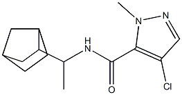 N-(1-bicyclo[2.2.1]hept-2-ylethyl)-4-chloro-1-methyl-1H-pyrazole-5-carboxamide Struktur