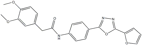 2-(3,4-dimethoxyphenyl)-N-{4-[5-(2-furyl)-1,3,4-oxadiazol-2-yl]phenyl}acetamide Struktur