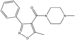 1-methyl-4-[(5-methyl-3-phenyl-4-isoxazolyl)carbonyl]piperazine Struktur