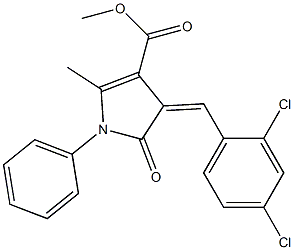 methyl 4-(2,4-dichlorobenzylidene)-2-methyl-5-oxo-1-phenyl-4,5-dihydro-1H-pyrrole-3-carboxylate Struktur