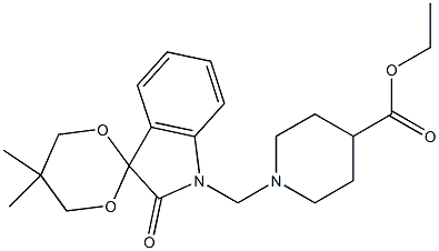 5',5'-dimethyl-1-{[4-(ethoxycarbonyl)piperidin-1-yl]methyl}-2-oxospiro[indoline-3,2'-[1,3]-dioxane] Struktur