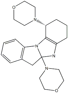 6,10a-di(4-morpholinyl)-6a,7,8,9,10,10a-hexahydro-6H-indolo[1,2-a]benzimidazole Struktur