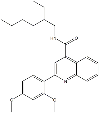 2-(2,4-dimethoxyphenyl)-N-(2-ethylhexyl)-4-quinolinecarboxamide Struktur