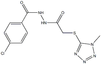 N'-[(4-chlorophenyl)carbonyl]-2-[(1-methyl-1H-tetraazol-5-yl)sulfanyl]acetohydrazide Struktur