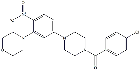 4-{5-[4-(4-chlorobenzoyl)-1-piperazinyl]-2-nitrophenyl}morpholine Struktur