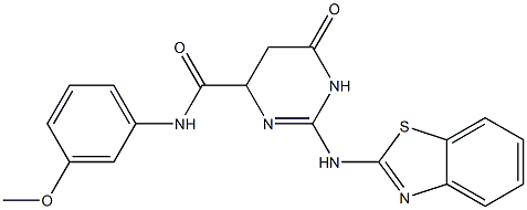 2-(1,3-benzothiazol-2-ylamino)-N-(3-methoxyphenyl)-6-oxo-1,4,5,6-tetrahydro-4-pyrimidinecarboxamide Struktur