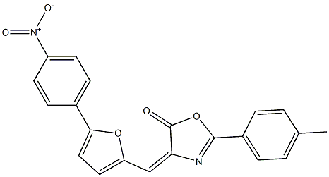 4-[(5-{4-nitrophenyl}-2-furyl)methylene]-2-(4-methylphenyl)-1,3-oxazol-5(4H)-one Struktur