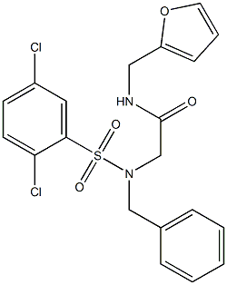 2-{benzyl[(2,5-dichlorophenyl)sulfonyl]amino}-N-(2-furylmethyl)acetamide Struktur