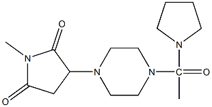 1-methyl-3-[4-(1-pyrrolidinylacetyl)-1-piperazinyl]-2,5-pyrrolidinedione Struktur