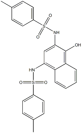 N-(4-hydroxy-3-{[(4-methylphenyl)sulfonyl]amino}-1-naphthyl)-4-methylbenzenesulfonamide Struktur