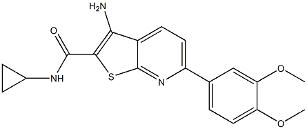 3-amino-N-cyclopropyl-6-(3,4-dimethoxyphenyl)thieno[2,3-b]pyridine-2-carboxamide Struktur