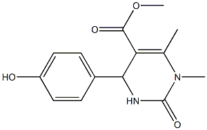 methyl 4-(4-hydroxyphenyl)-1,6-dimethyl-2-oxo-1,2,3,4-tetrahydro-5-pyrimidinecarboxylate Struktur