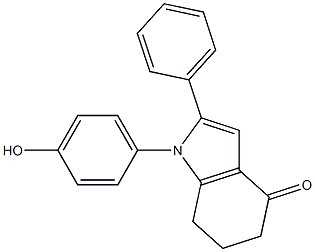 1-(4-hydroxyphenyl)-2-phenyl-1,5,6,7-tetrahydro-4H-indol-4-one Struktur