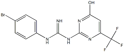 N-(4-bromophenyl)-N'-[4-hydroxy-6-(trifluoromethyl)-2-pyrimidinyl]guanidine Struktur