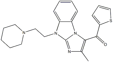 {2-methyl-9-[2-(1-piperidinyl)ethyl]-9H-imidazo[1,2-a]benzimidazol-3-yl}(2-thienyl)methanone Struktur