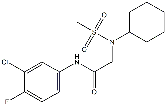 N-(3-chloro-4-fluorophenyl)-2-[cyclohexyl(methylsulfonyl)amino]acetamide Struktur