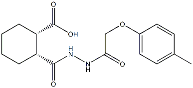 (1S,2R)-2-({2-[2-(4-methylphenoxy)acetyl]hydrazino}carbonyl)cyclohexanecarboxylic acid Struktur