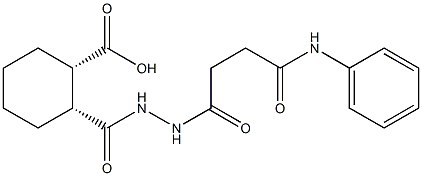 (1S,2R)-2-{[2-(4-anilino-4-oxobutanoyl)hydrazino]carbonyl}cyclohexanecarboxylic acid Struktur