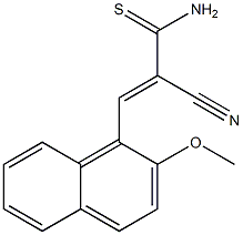 (E)-2-cyano-3-(2-methoxy-1-naphthyl)-2-propenethioamide Struktur