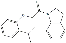 1-(2,3-dihydro-1H-indol-1-yl)-2-(2-isopropylphenoxy)-1-ethanone Struktur