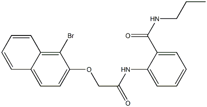 2-({2-[(1-bromo-2-naphthyl)oxy]acetyl}amino)-N-propylbenzamide Struktur